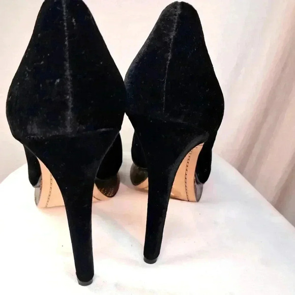 Sam Edelman velour & gold stiletto sz 10 - Picture 3 of 7